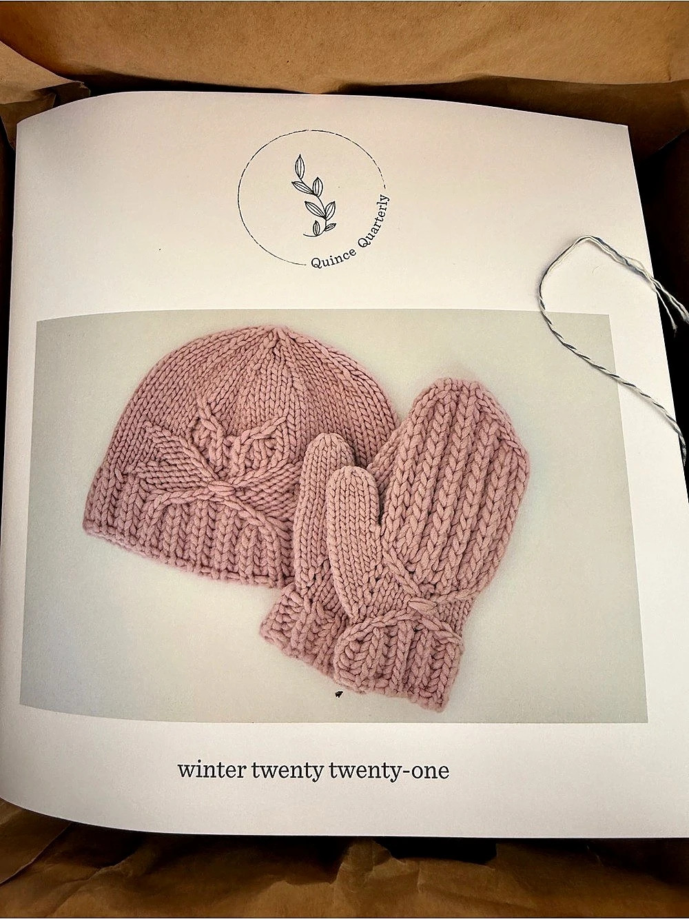 Quince & Co. Quarterly knit kit: Puffin Hat & Mittens Set Gray NWT